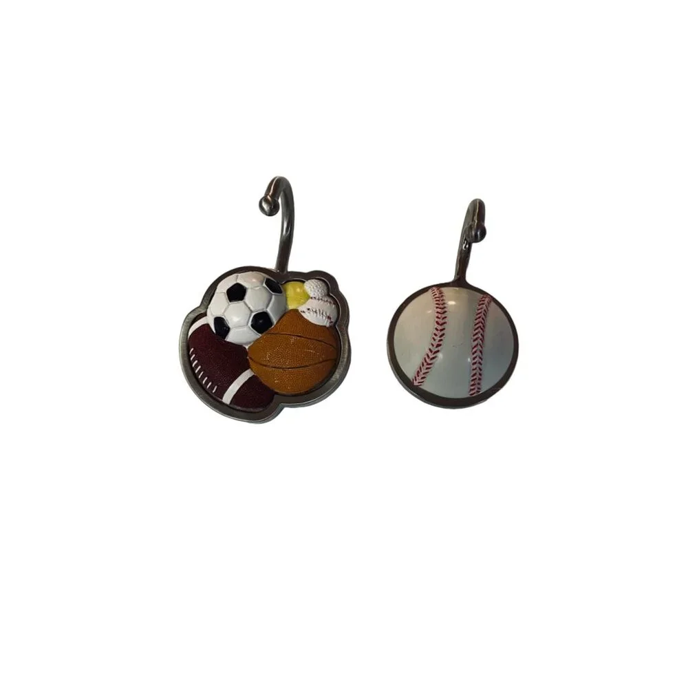 Sports Wall Hooks Hangers Liberty Hardware Balls Coat Jacket Heavy Duty Set 4